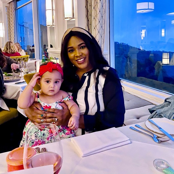 Floral Pattern Stripe Adornment Bottom Down Dress - Picture 6 of 17